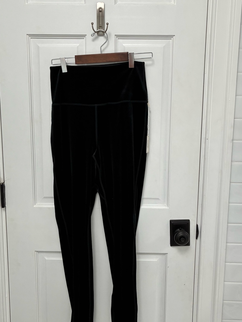 Bare Necessities Black Velvet High-Waist Leggings